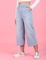 Flying Machine Women High Rise Wide Leg Cropped Jeans