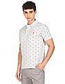 U.S. Polo Assn. Ribbed Collar Printed Polo Shirt