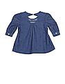U.S. Polo Assn. Kids Round Neck Star Print Chambray Top