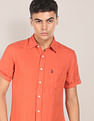 U.S. Polo Assn. Short Sleeve Linen Solid Shirt