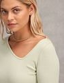 U.S. Polo Assn. Women Long Sleeve V-Neck Top