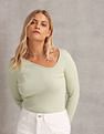 U.S. Polo Assn. Women Long Sleeve V-Neck Top
