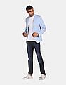 U.S. Polo Assn. Men Light Blue Notch Lapel Collar Casual Blazer