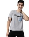AD by Arvind Crew Neck Typographic Print Cotton T-Shirt