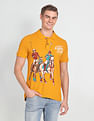 U.S. Polo Assn. Denim Co. Brand Print Ribbed Collar Polo Shirt