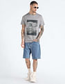 Flying Machine Tonal Graphic Print Cotton T-Shirt