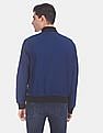 Calvin Klein Men Royal Blue Long Sleeve Zip Up Bomber Jacket