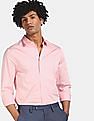 Calvin Klein Men Light Pink Slim Fit Stretch Satin Solid Casual Shirt