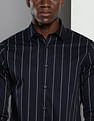 Calvin Klein Sateen Vertical Stripe Slim Shirt