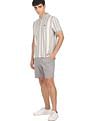 AD by Arvind Cotton Vertical Striped Polo Shirt