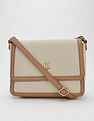 Tommy Hilfiger Solid Brown Polyester Sling Bags
