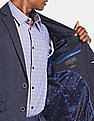 U.S. Polo Assn. Men Navy Single Breasted Patterened Casual Blazer
