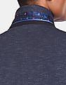 U.S. Polo Assn. Men Navy Single Breasted Patterened Casual Blazer