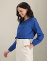 U.S. Polo Assn. Women Long Sleeve Schiffli Cotton Top