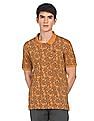 Flying Machine Floral Print Cotton Polo Shirt