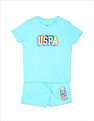U.S. Polo Assn. Kids Boys Light Blue Cotton Knit Set