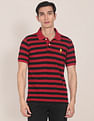 U.S. Polo Assn. Ribbed Collar Striped Polo Shirt