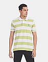 U.S. Polo Assn. Green And Off-White Stripe Pique Polo Shirt