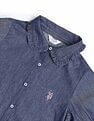 U.S. Polo Assn. Kids Girls Solid Denim Shirt Dress