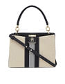 Tommy Hilfiger Striped Black PU Hand Bag