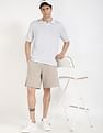 Calvin Klein Jeans Solid Regular-Fit Linen Polo T-Shirt