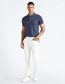 Flying Machine Pattern Knit Short Sleeve Polo Shirt