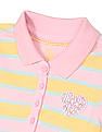 U.S. Polo Assn. Kids Girls Flared Hem Striped Polo Shirt