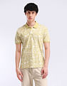 Flying Machine Abstract Print Regular Fit Polo Shirt