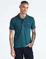 Flying Machine Solid Cotton Polo Shirt