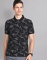 AD by Arvind Floral Print Cotton Polo Shirt