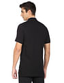 Flying Machine Mock Neck Horizontal Stripe Cotton T-Shirt