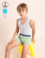 USPA Innerwear Boys Mid Rise Cotton Spandex Trunks - Pack Of 3