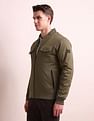 Arrow Newyork Stand Neck Solid Bomber Jacket