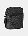 Calvin Klein Men Black Monogram Print Messenger Bag
