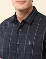 U.S. Polo Assn. Windowpane Checked Tailored Fit Shirt