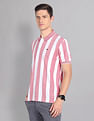 AD by Arvind Vertical Stripe Moistex Finish Polo Shirt