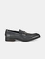 Calvin Klein Men Navy Craig Dress Calf Small Grid Embossed Leather Slip On Shoes